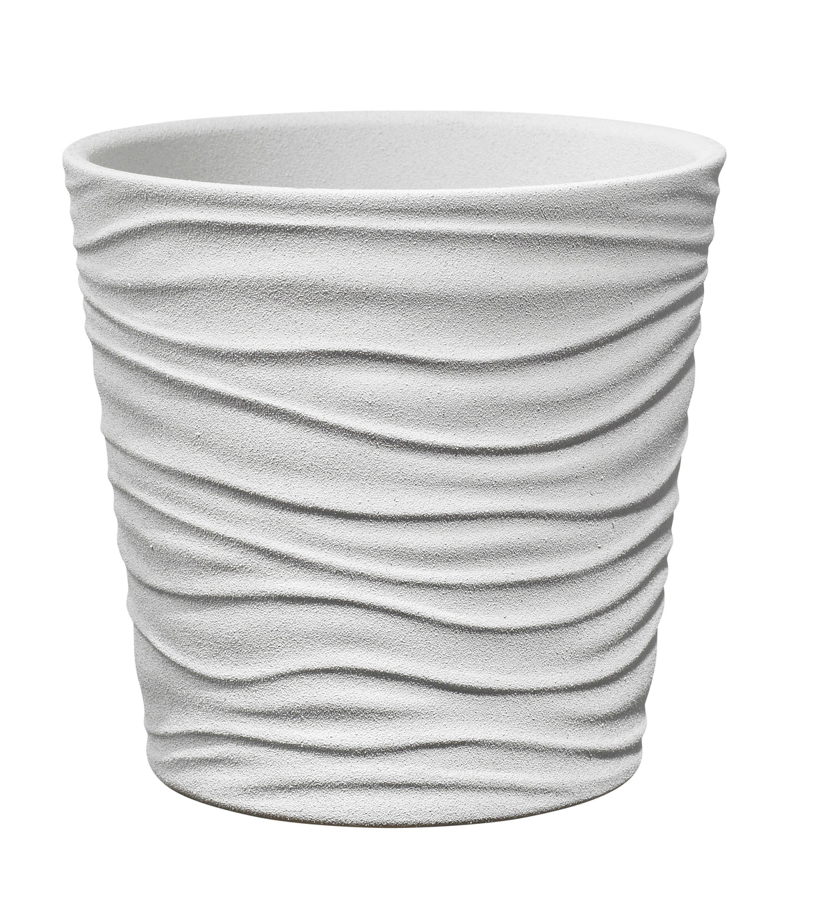 4-Piece Indoor Ceramic Plant Pot Set, white ceramic pot with textured design, 5.5&quot; diameter.