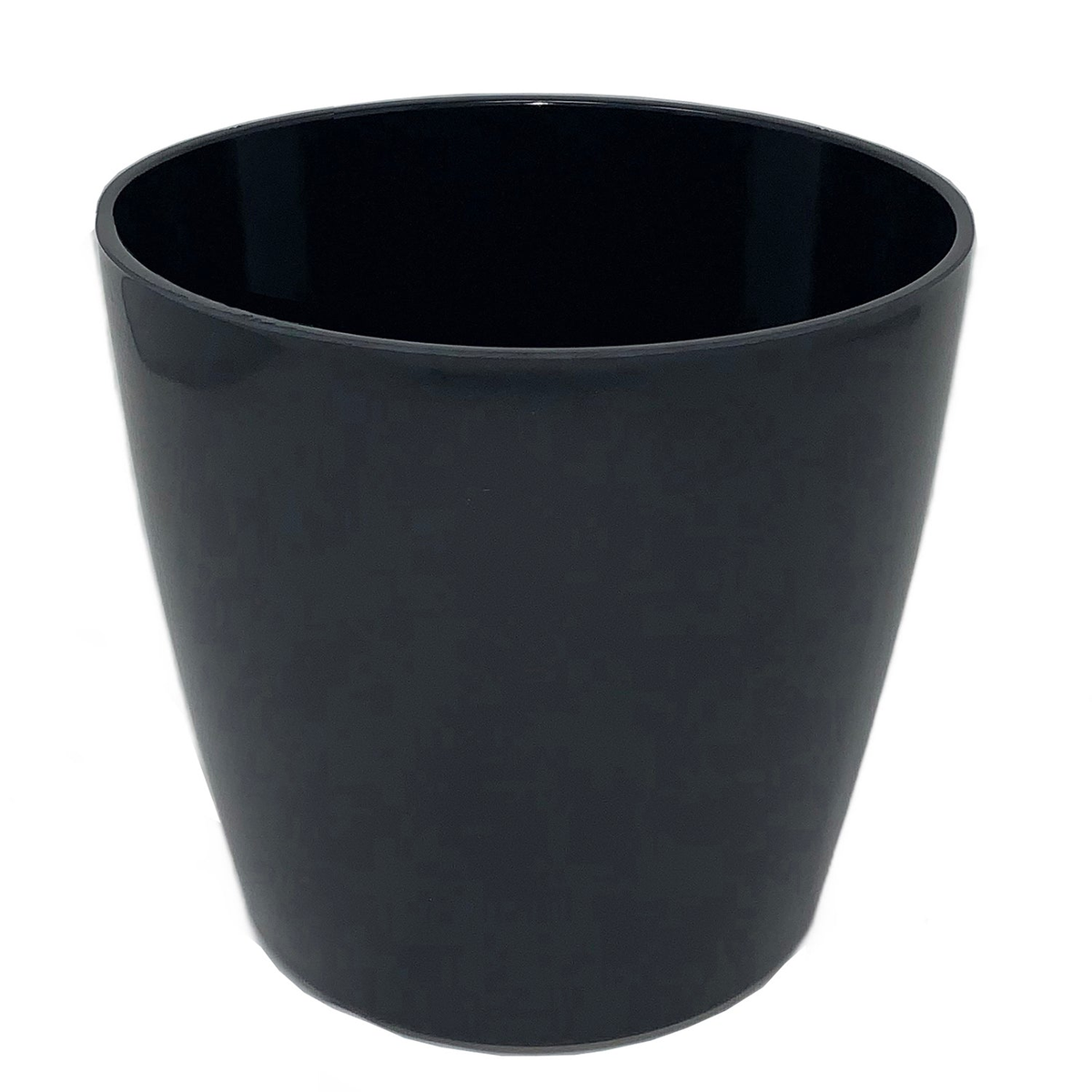 10&quot; Black Round Bamboo Self-Watering Indoor/Outdoor Plant Pot