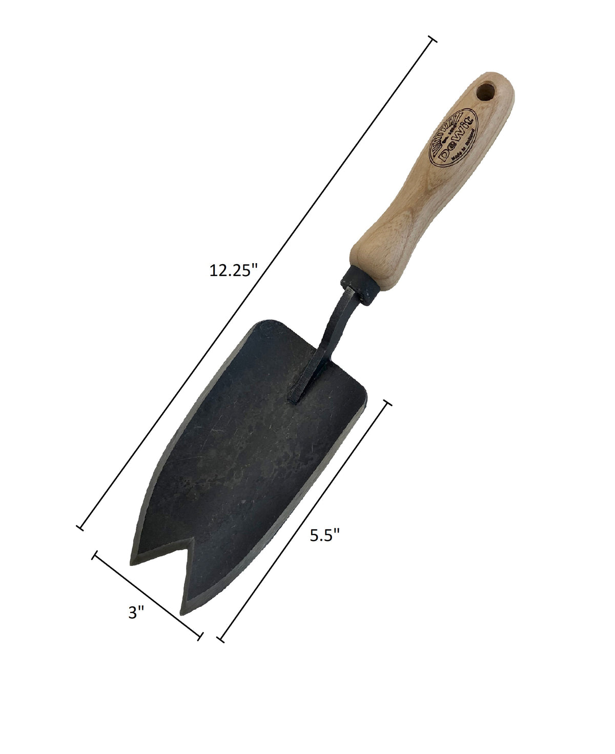 DeWit Large 2 Point Trowel, Head: 5.5&quot;L x 3&quot;W Total: 12.25&quot;L 0.5lbs