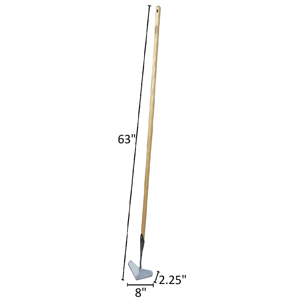 DeWit Long Handle Heart Shaped Push Hoe, Head: 2.25&quot;L x 8&quot;W Total: 63&quot;L