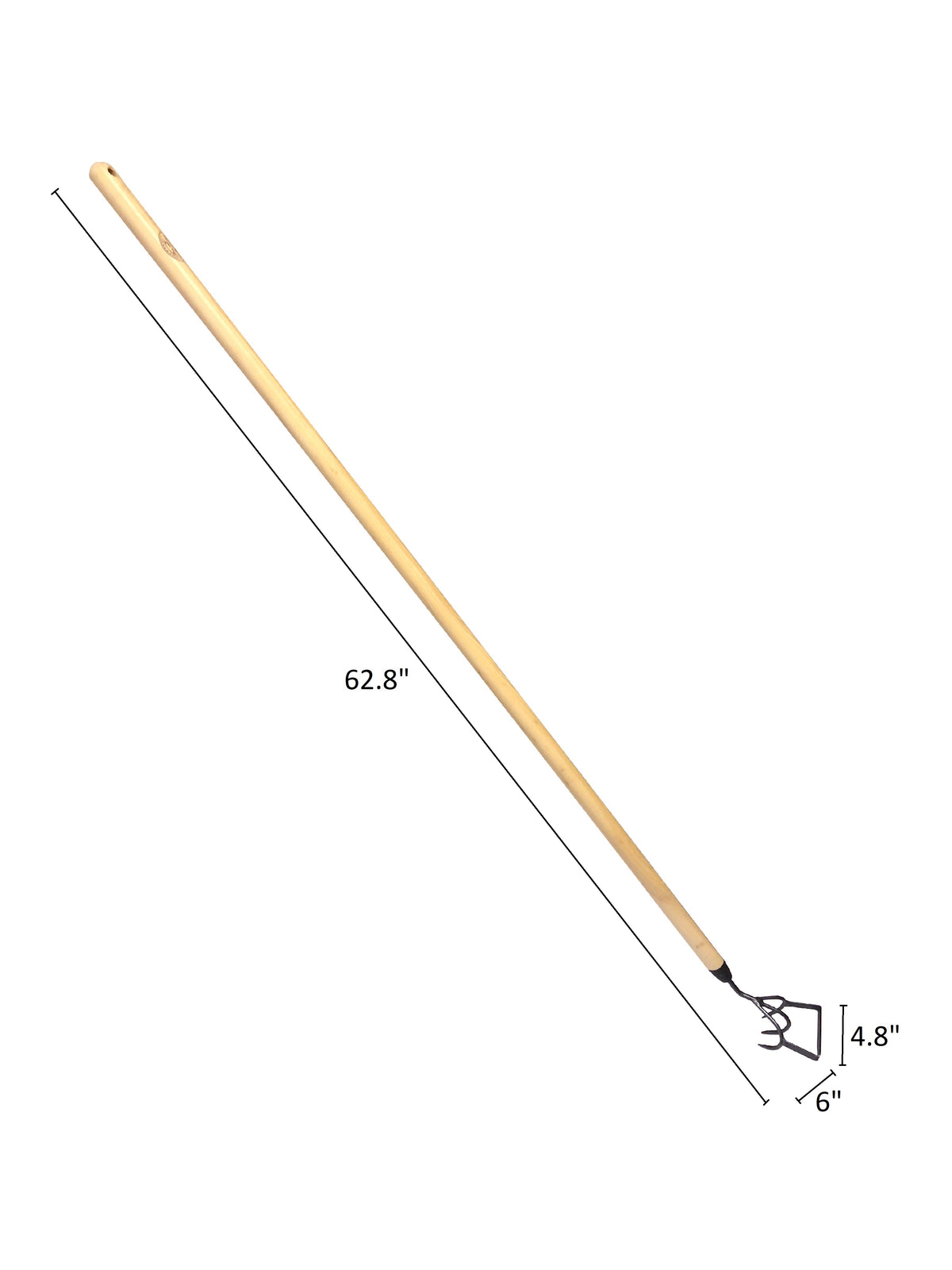 DeWit Long Handle Cultivator and Stirrup Hoe, Head: 4.5&quot;L x 4&quot;W Total: 61.5&quot;L