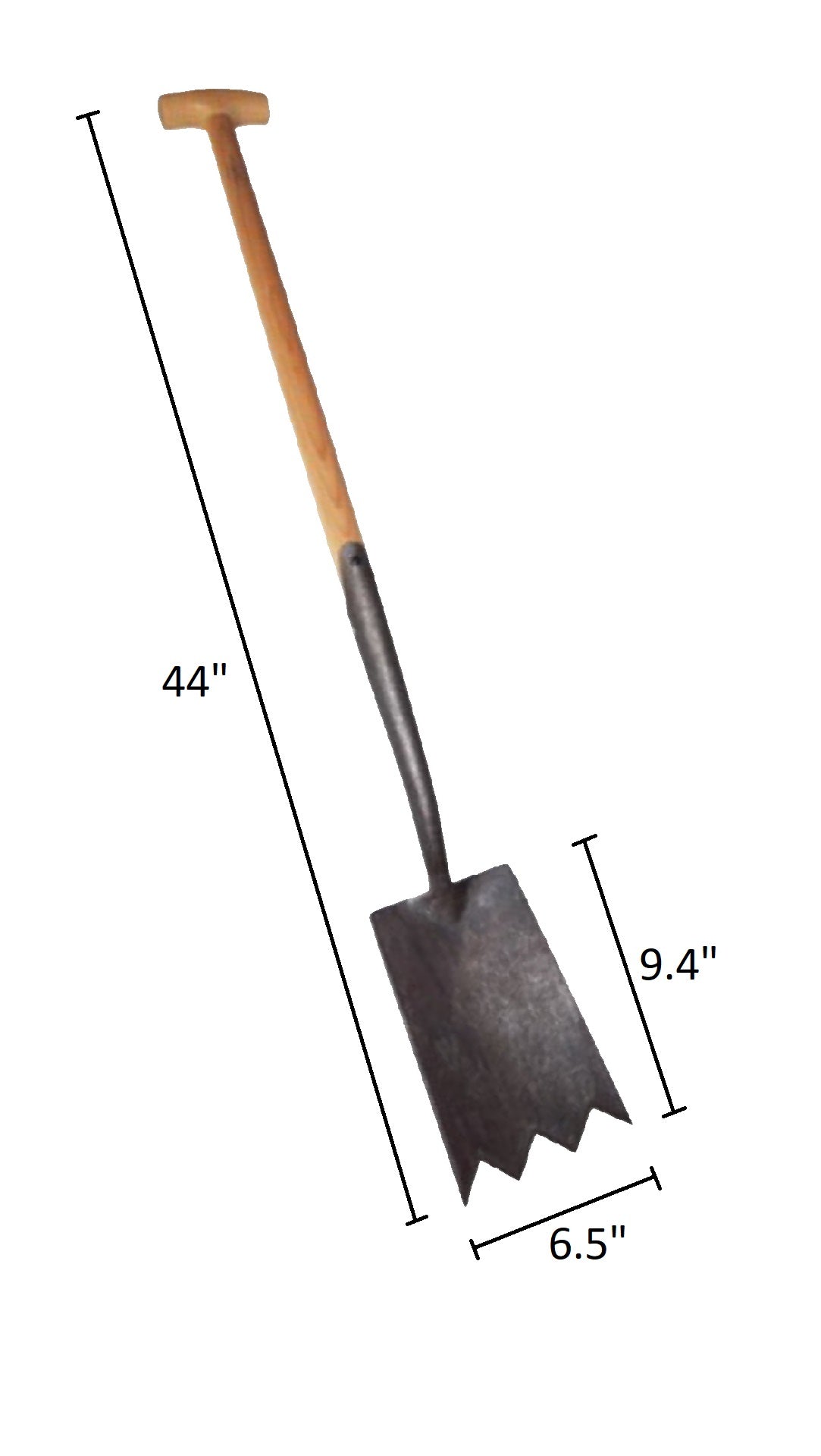 DeWit Forged Shark Tooth Spade, Head: 9.4&quot;L x 6.5&quot;W Total: 44&quot;L