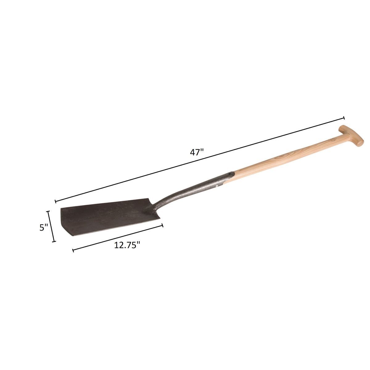 DeWit Solid Socket Transplant Spade, Head: 12.75&quot;L x 5&quot;W Total: 47&quot;L