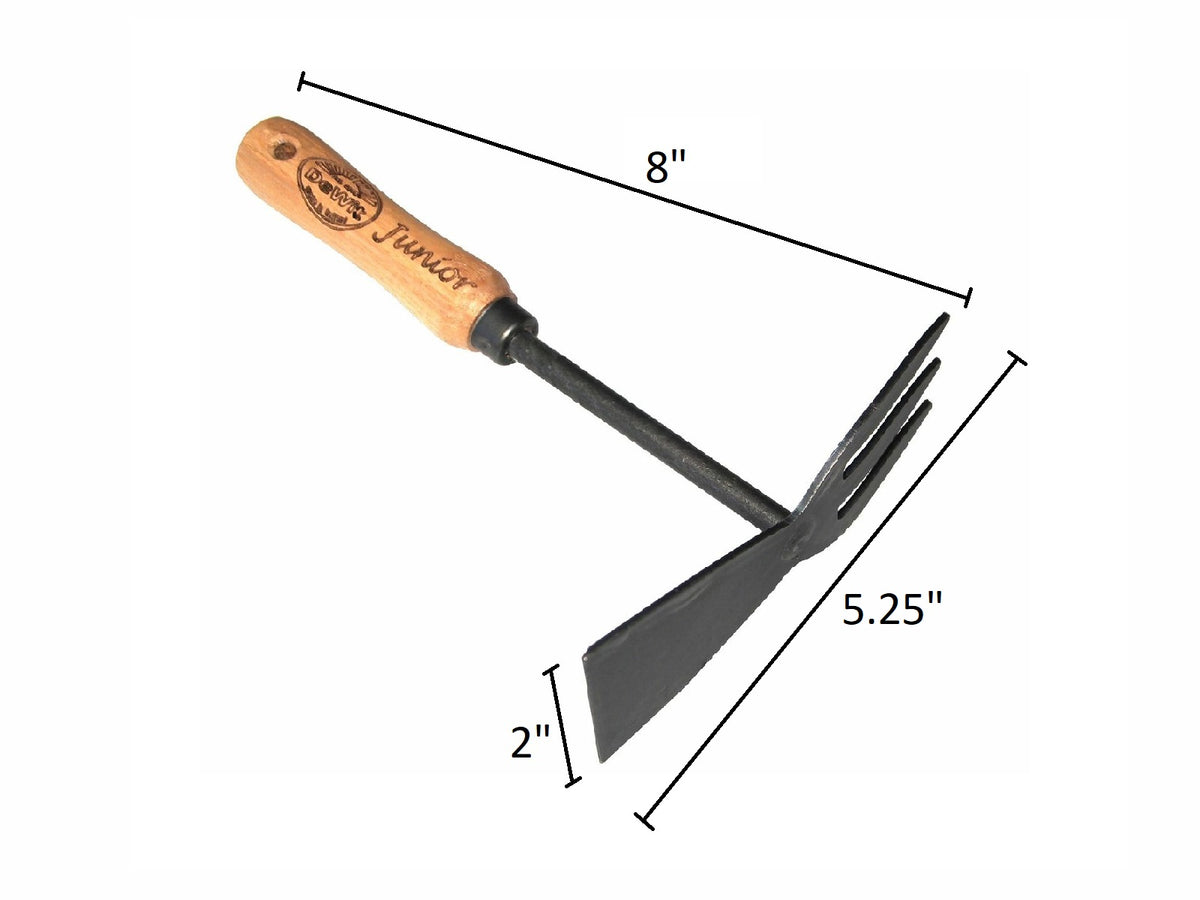 DeWit Junior Double Hoe, Head: 5.25&quot;L x 2&quot;W Total: 8&quot;L