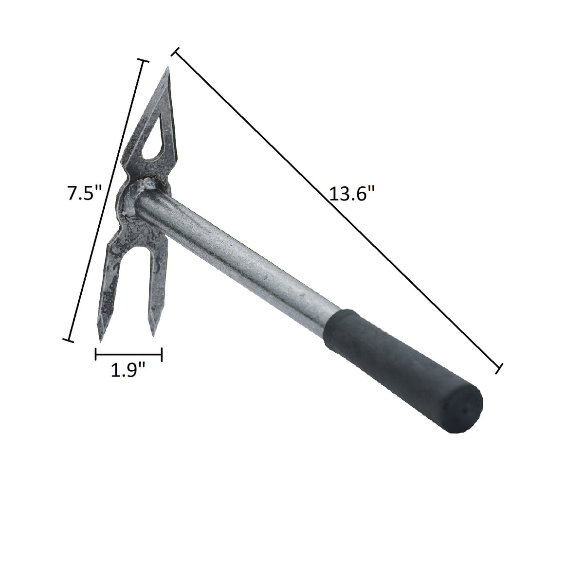 DeWit Comby Tool - 2-Tine Cultivator and Diamond Shaped Hoe, Head 7.5&quot;L X 1.9&quot;W Total 13.6&quot;L