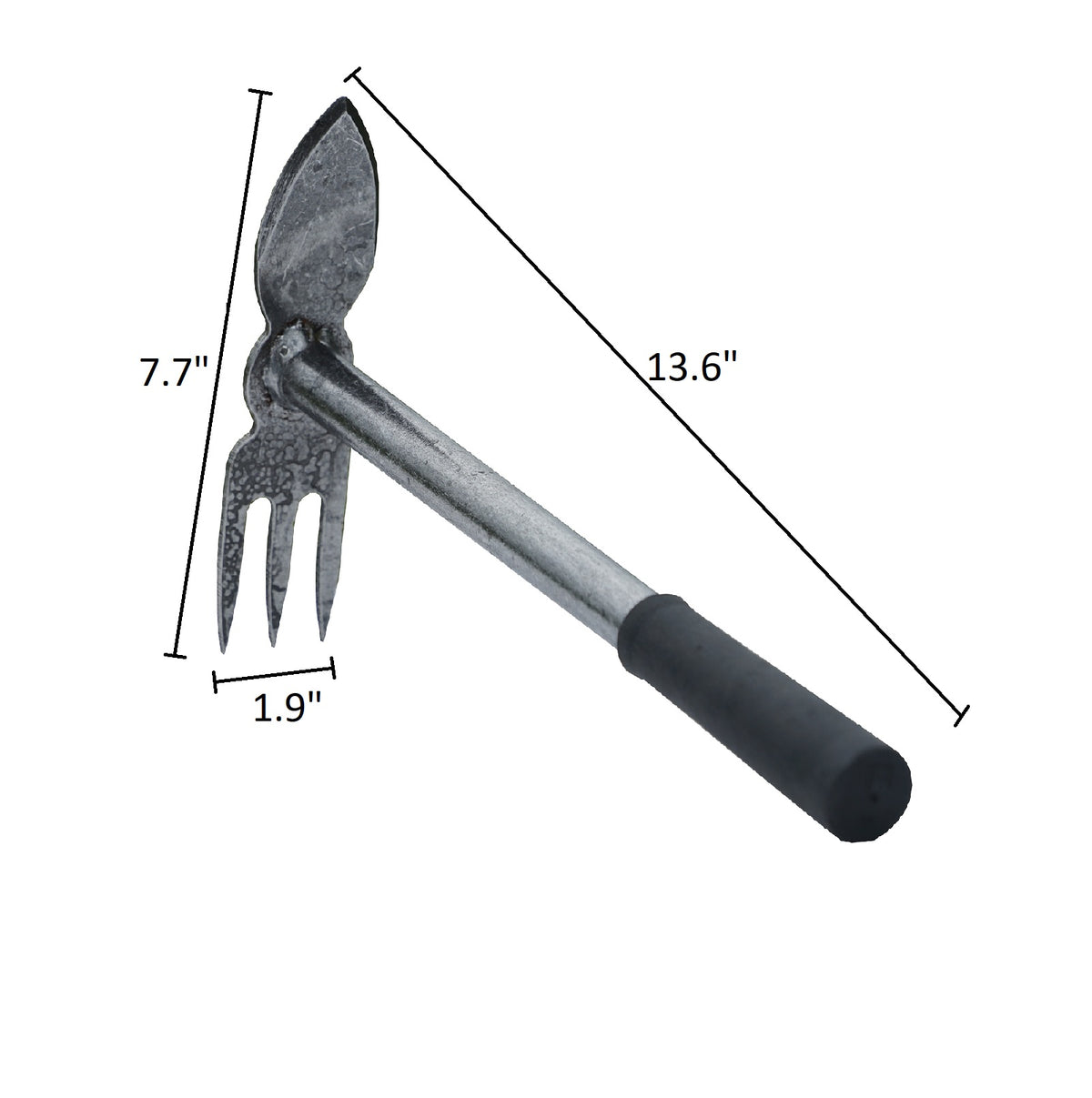 DeWit Comby Tool - 3-Tine Cultivator and Heart Shaped Hoe, Head: 7.7&quot;L x 1.9&quot;W Total: 13.6&quot;L