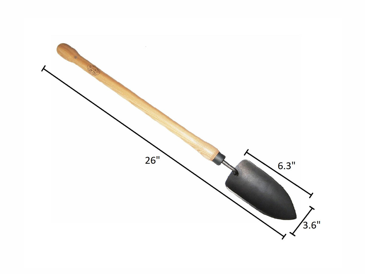 DeWit Drop Grip Trowel;  Head size: 6.3&quot;L x 3.6&quot;W; Total length: 26&quot;; Weight: 0.8 lbs.