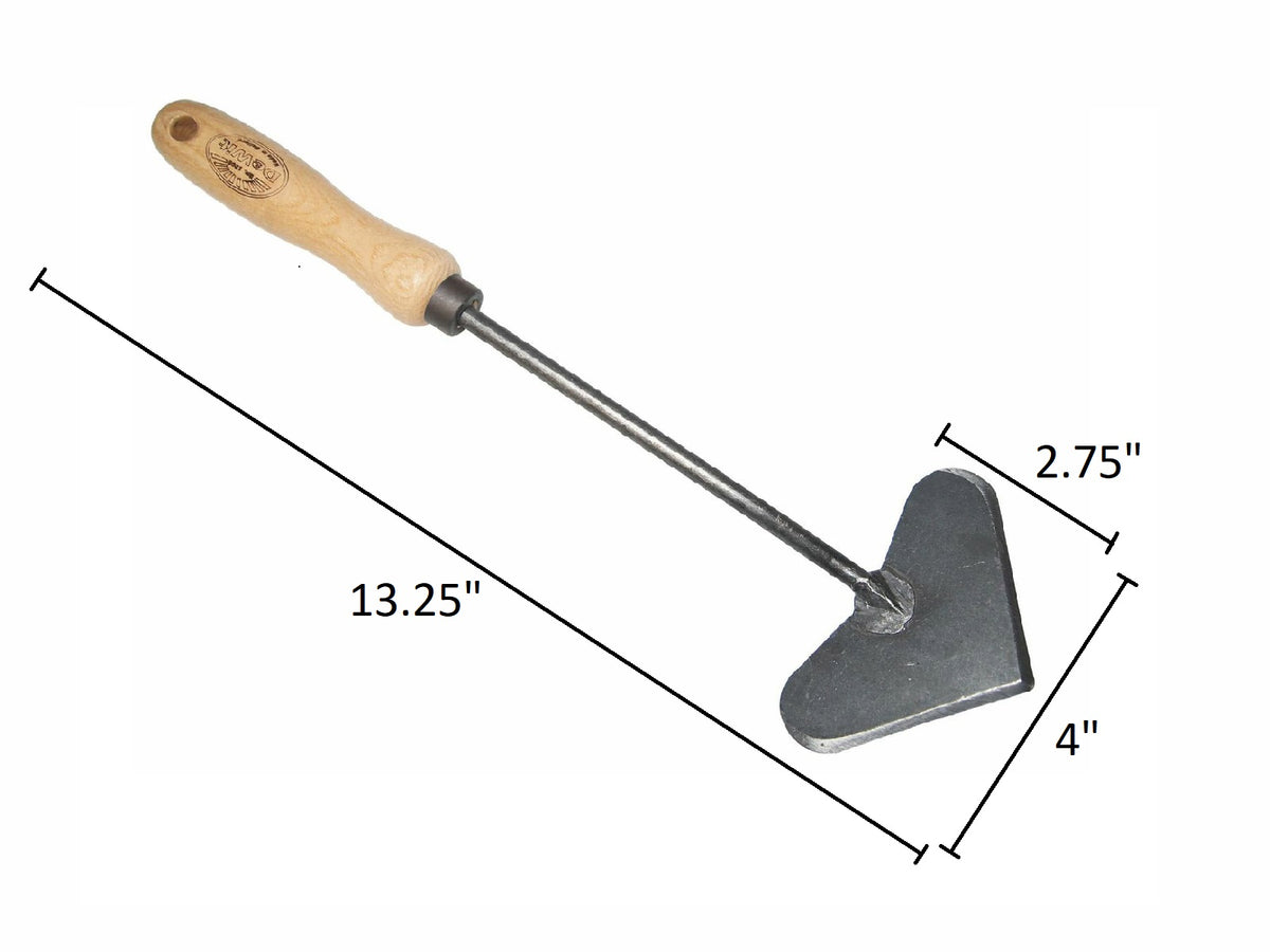 DeWit Heart Shape Push Hoe, Head 2.75&quot;L x 4&quot;W; Total 13.25&quot;L