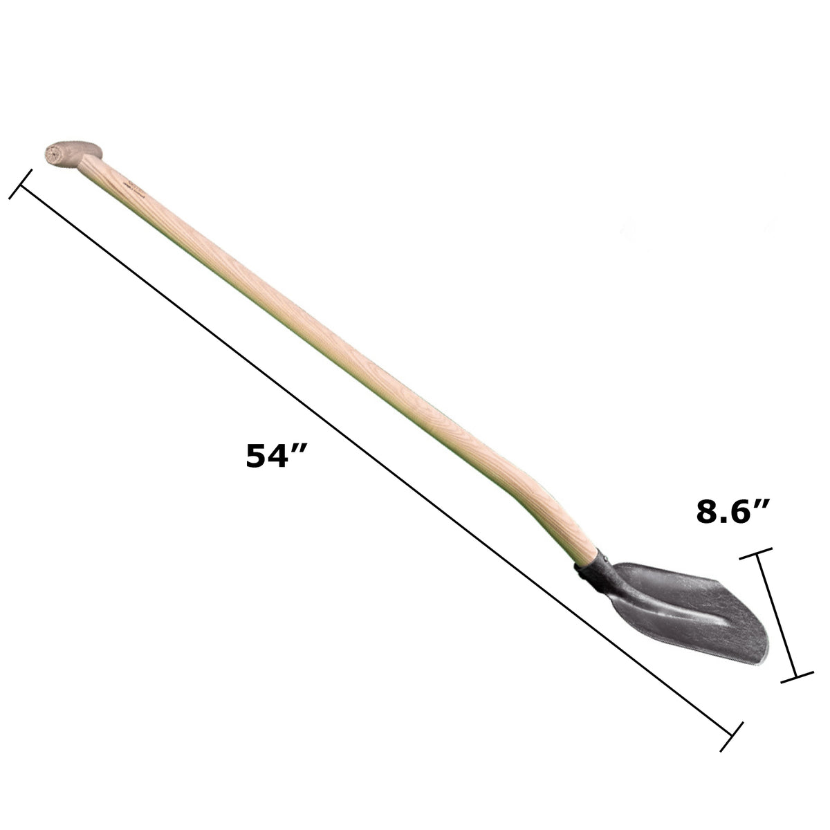 DeWit Medium T-Handle Shovel, Head: 5.6&quot;D x 8.6&quot;W; Total: 54&quot;L