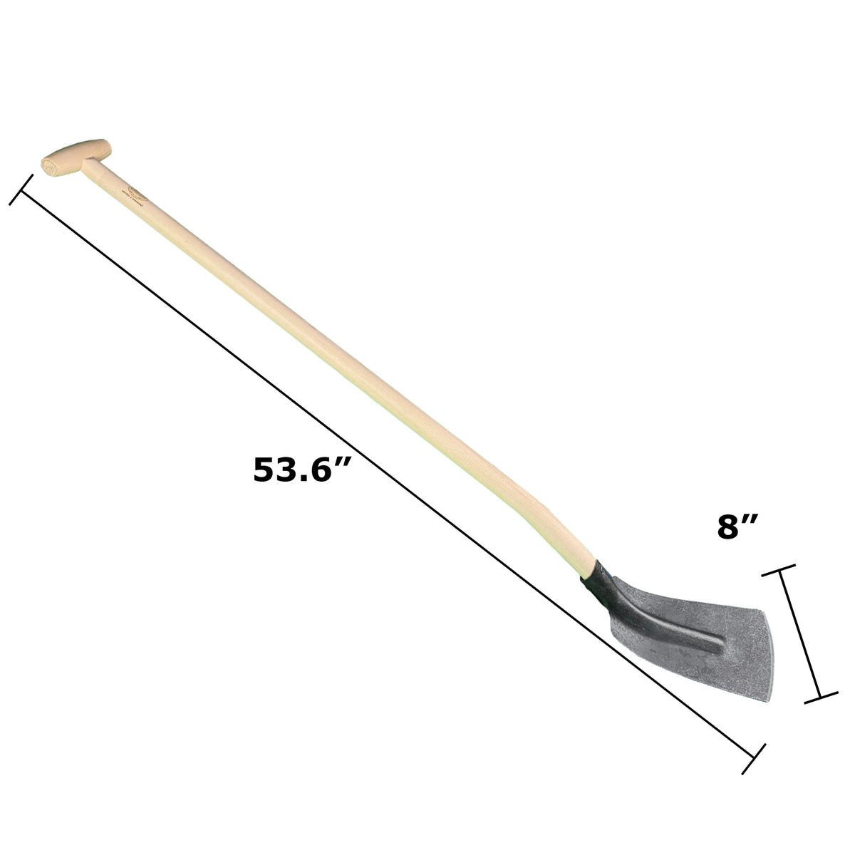 DeWit Trenching Shovel w/8&quot; Wide Head &amp; T Handle, Head: 5.2&quot;D x 8&quot;W; Total: 53.6&quot;L