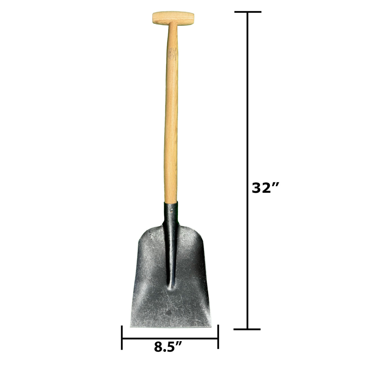 DeWit Straight Shovel, Head: 5.6&quot;D x 8.5&quot;W; Total: 32&quot;L