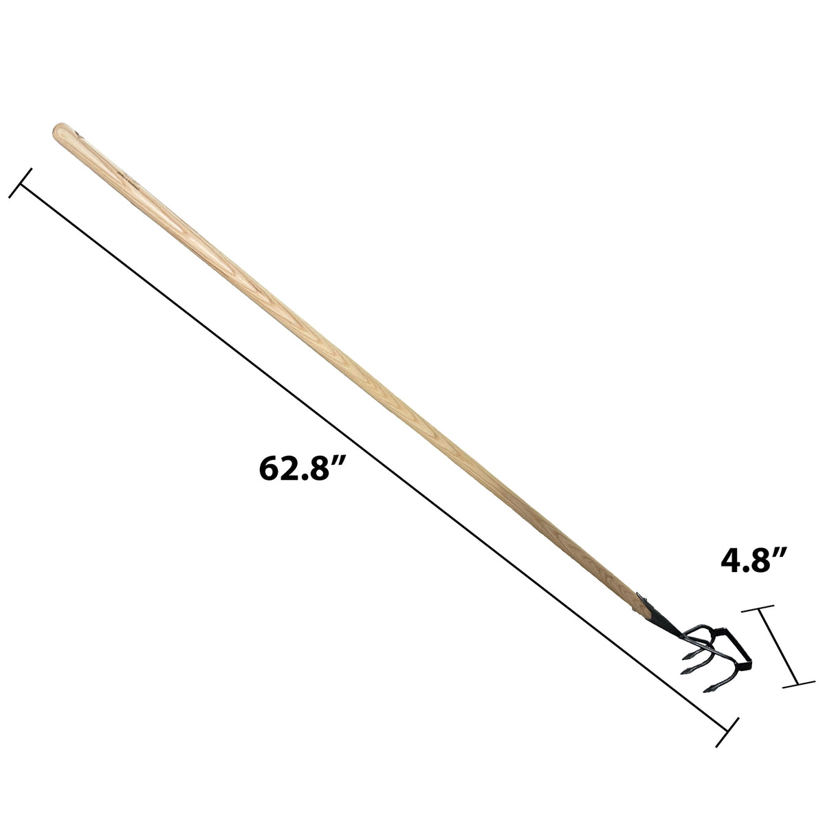 DeWit Long Handled Stirrup Hoe, Head: 6&quot;D x 4.8&quot;W; Total: 62.8&quot;L