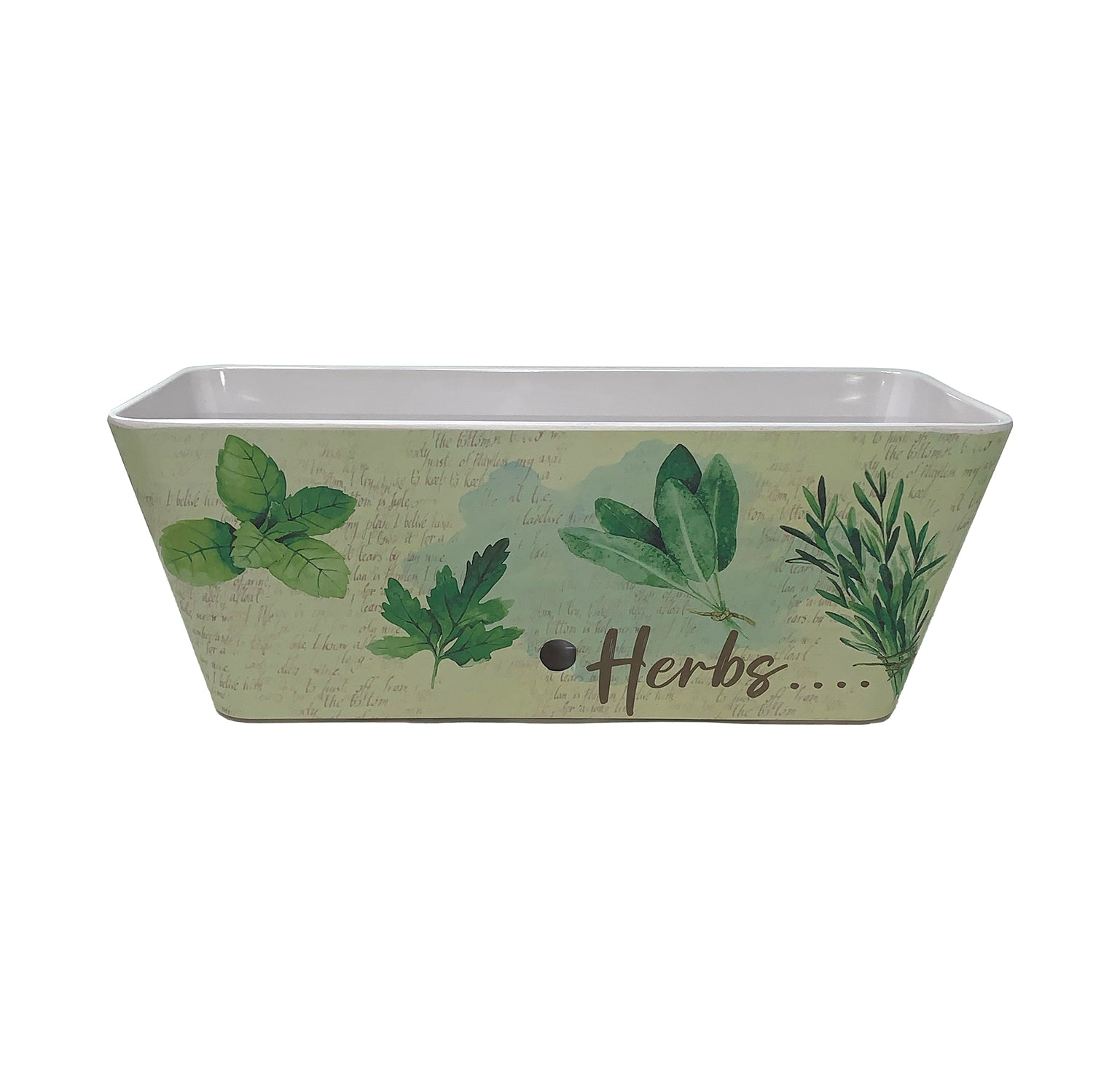 16" rectangular bamboo self-watering planter for herbs, eco-friendly and biodegradable.