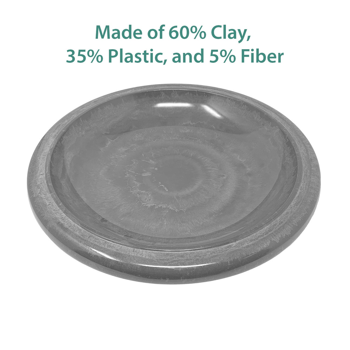 Fiber clay lightweight 19&quot; diameter birdbath top in gray.