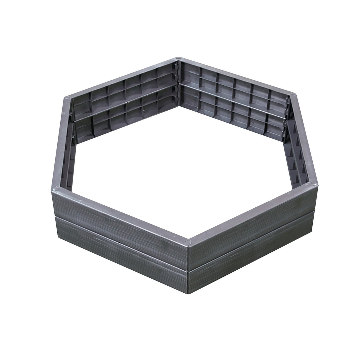 Ergo Raised Garden Flower Bed, 37.5&quot;W x 10&quot;H, hexagon shape, UV-resistant polypropylene.