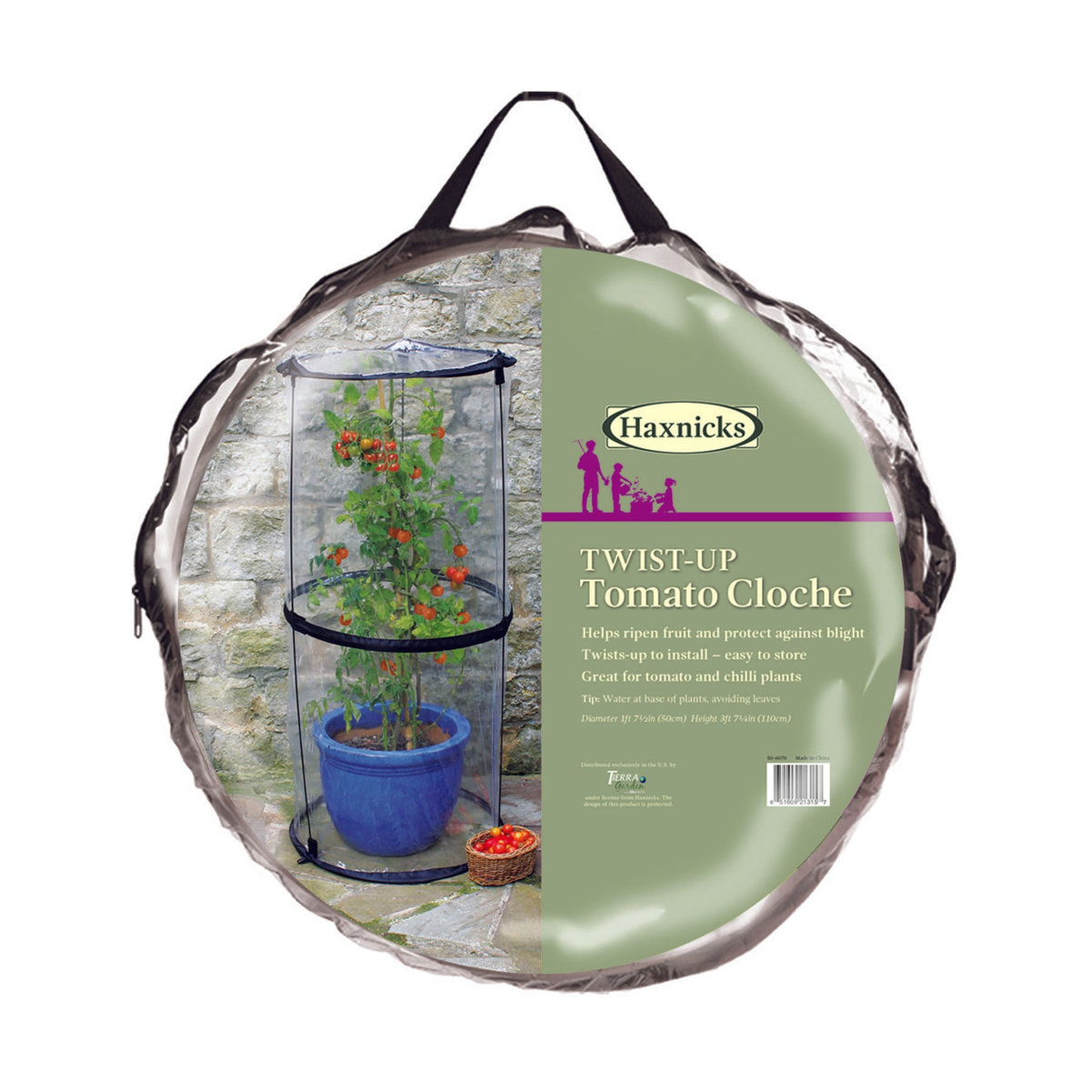 Haxnicks Twist Up Tomato Cloche with air vents, 19&quot; diameter x 43&quot; height, ideal for protecting tall plants.