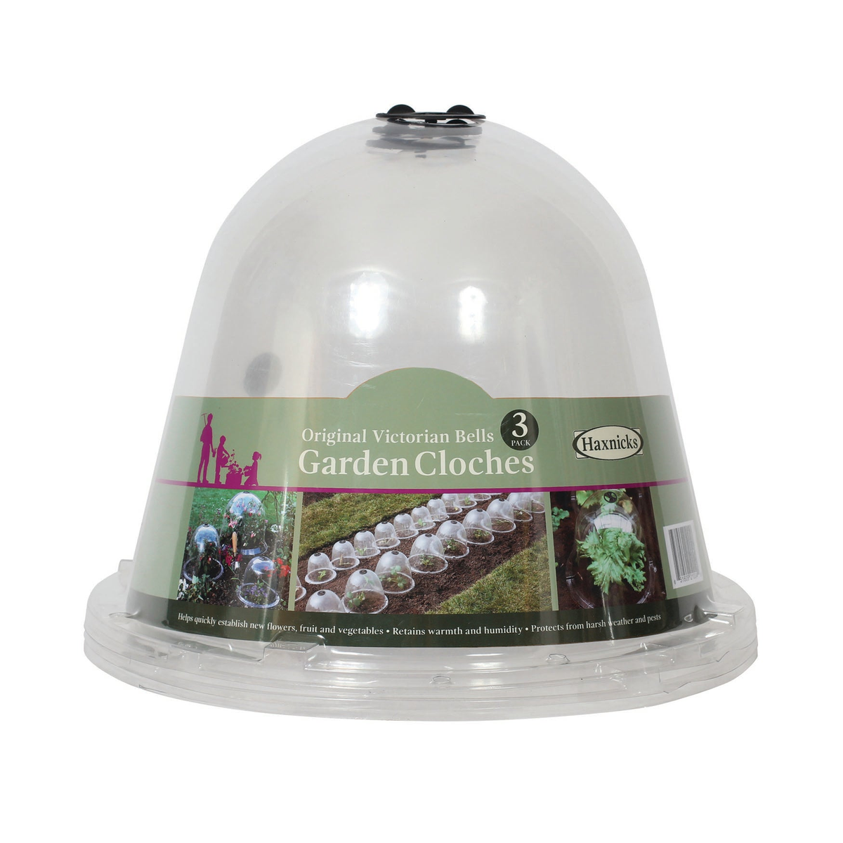 Original Victorian Bell Cloche 3pk for plant protection and growth.