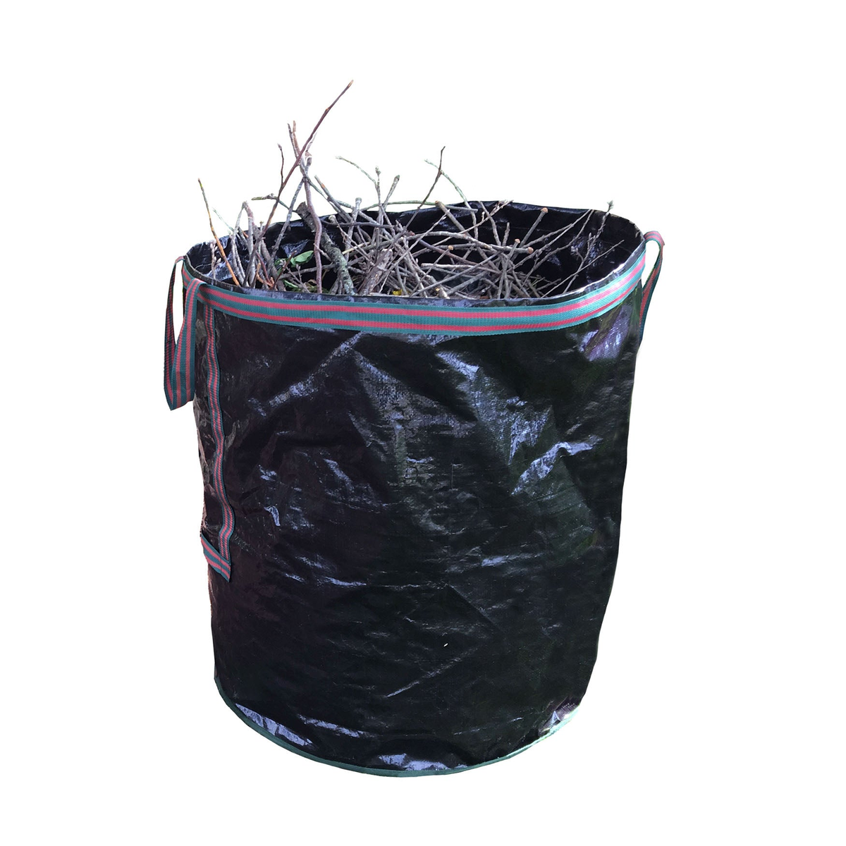 69 Gallon Deluxe Black Reusable Yard Waste Tip Bag with Handles and Self-Standing Design