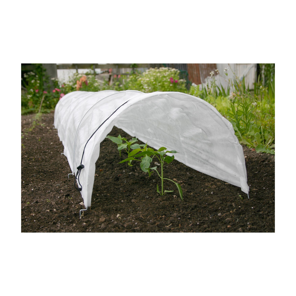 Easy Fleece Garden Tunnel 118&quot; providing plant protection and insulation.