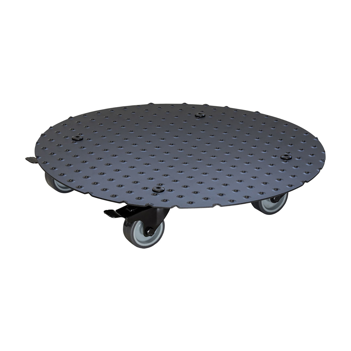 15&quot; black round aluminum plant caddy with brakes, 331 lbs capacity, soft casters, rust-free design.