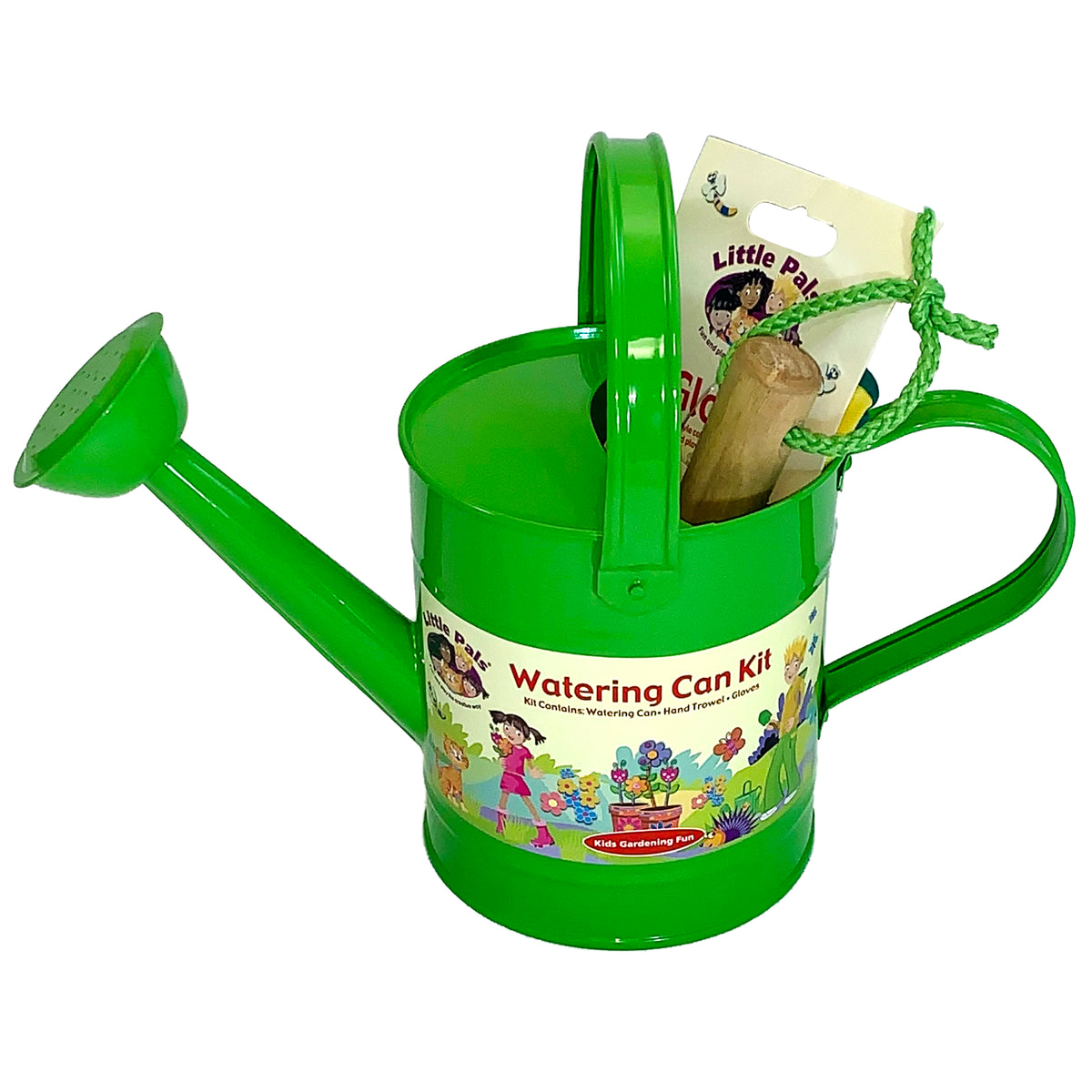 Little Pals Kids Green Watering Can Kit w/Trowel &amp; Gloves - Garden Your Way 