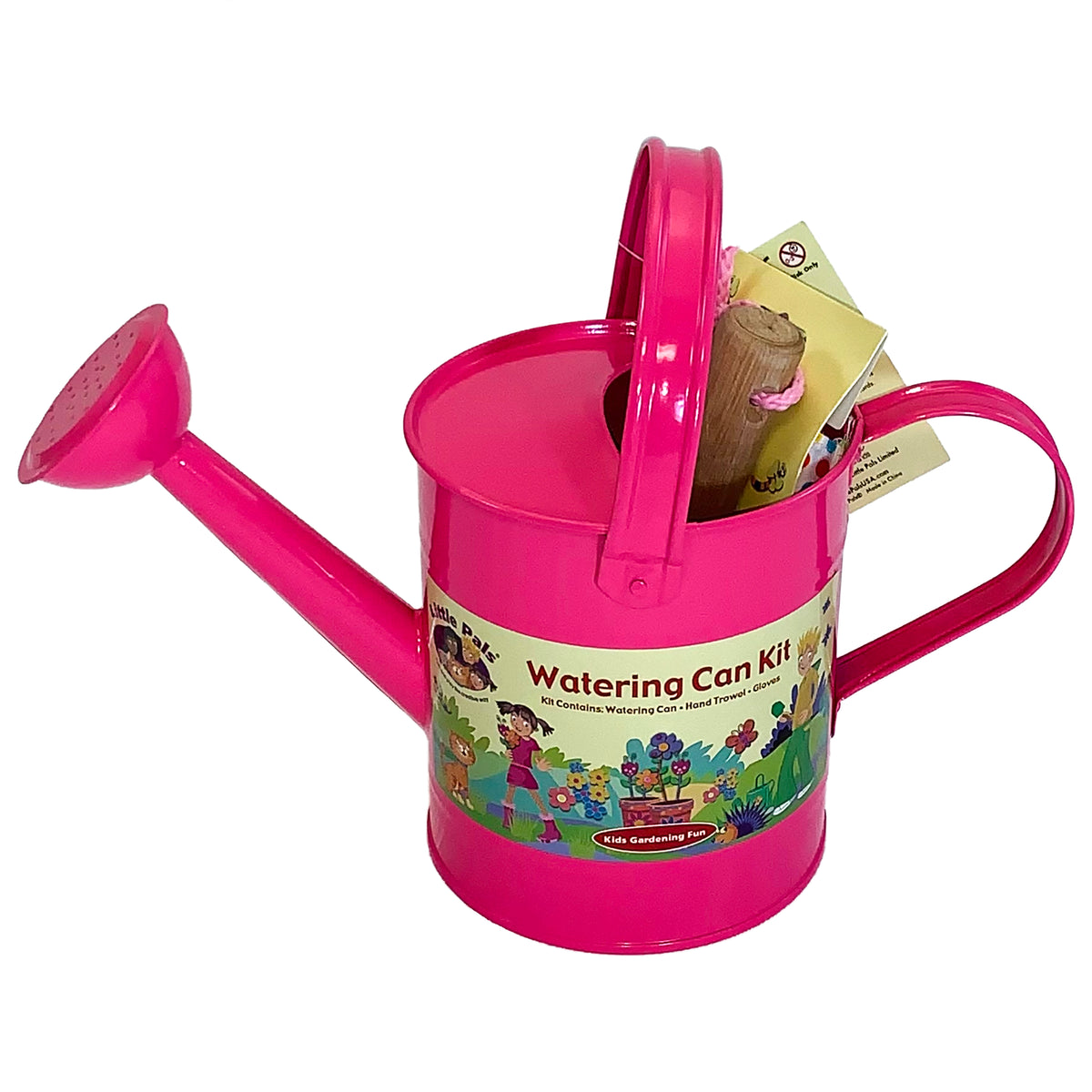 Little Pals Kids Pink Watering Can Kit w/Trowel &amp; Gloves - Garden Your Way 