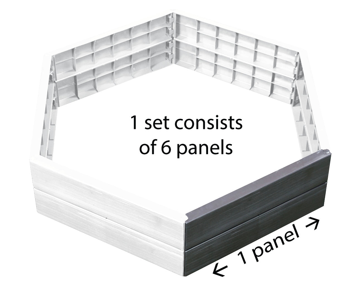 Ergo Raised Garden Flower Bed, 6-panel hexagon design.