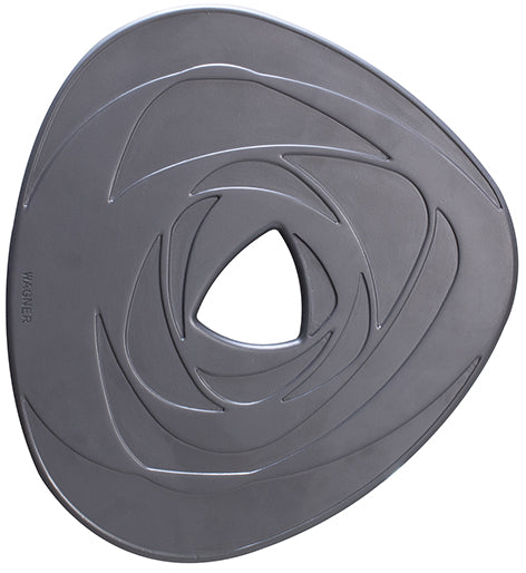 11&quot; charcoal round swirl stone plant caddy with brakes, matte gray finish, indoor/outdoor use.