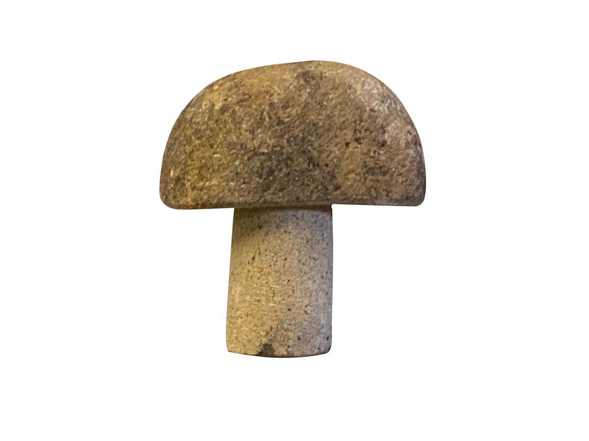 Hand carved natural granite 5&quot; mushroom stone for garden decor.