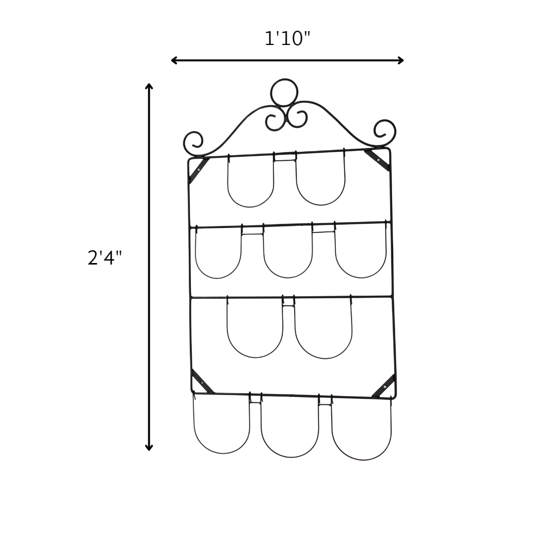 Italian style wall plant holder made of durable powder-coated steel, for creating vertical gardens.