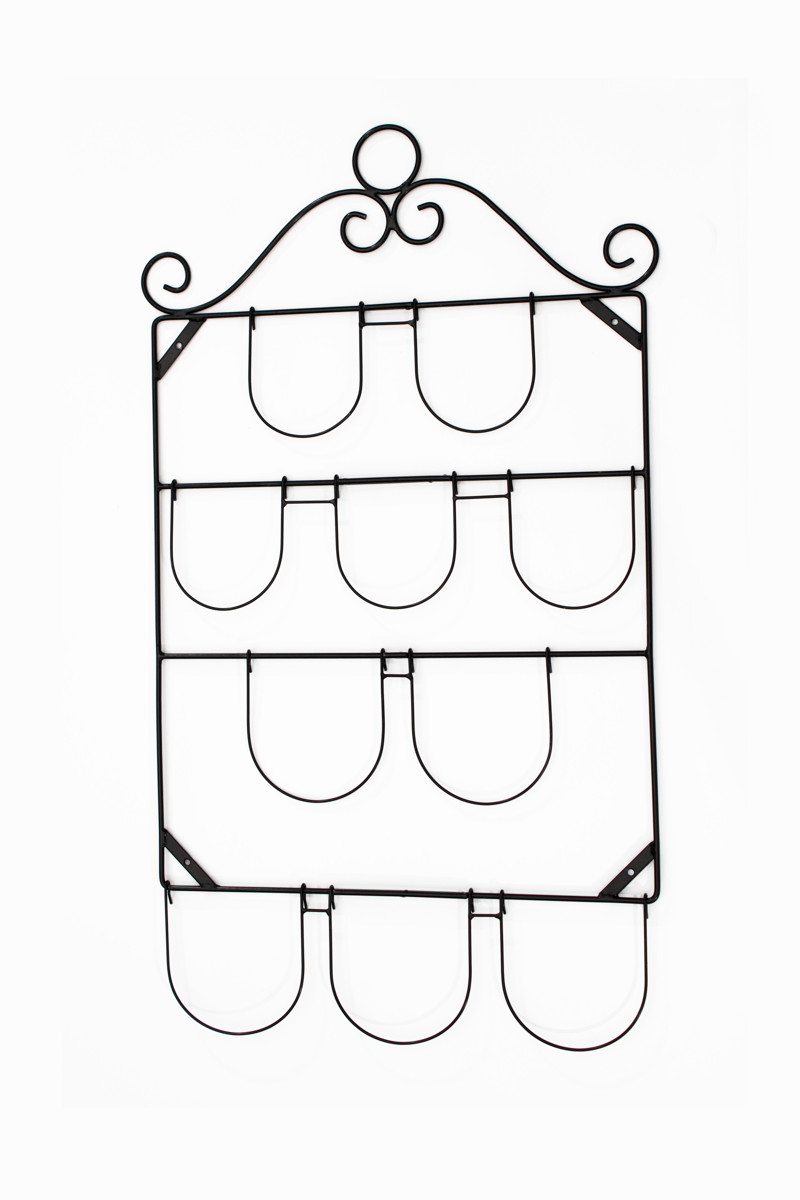 Italian style wall plant holder for vertical gardens, crafted from durable powder-coated steel to hold 10 pots.