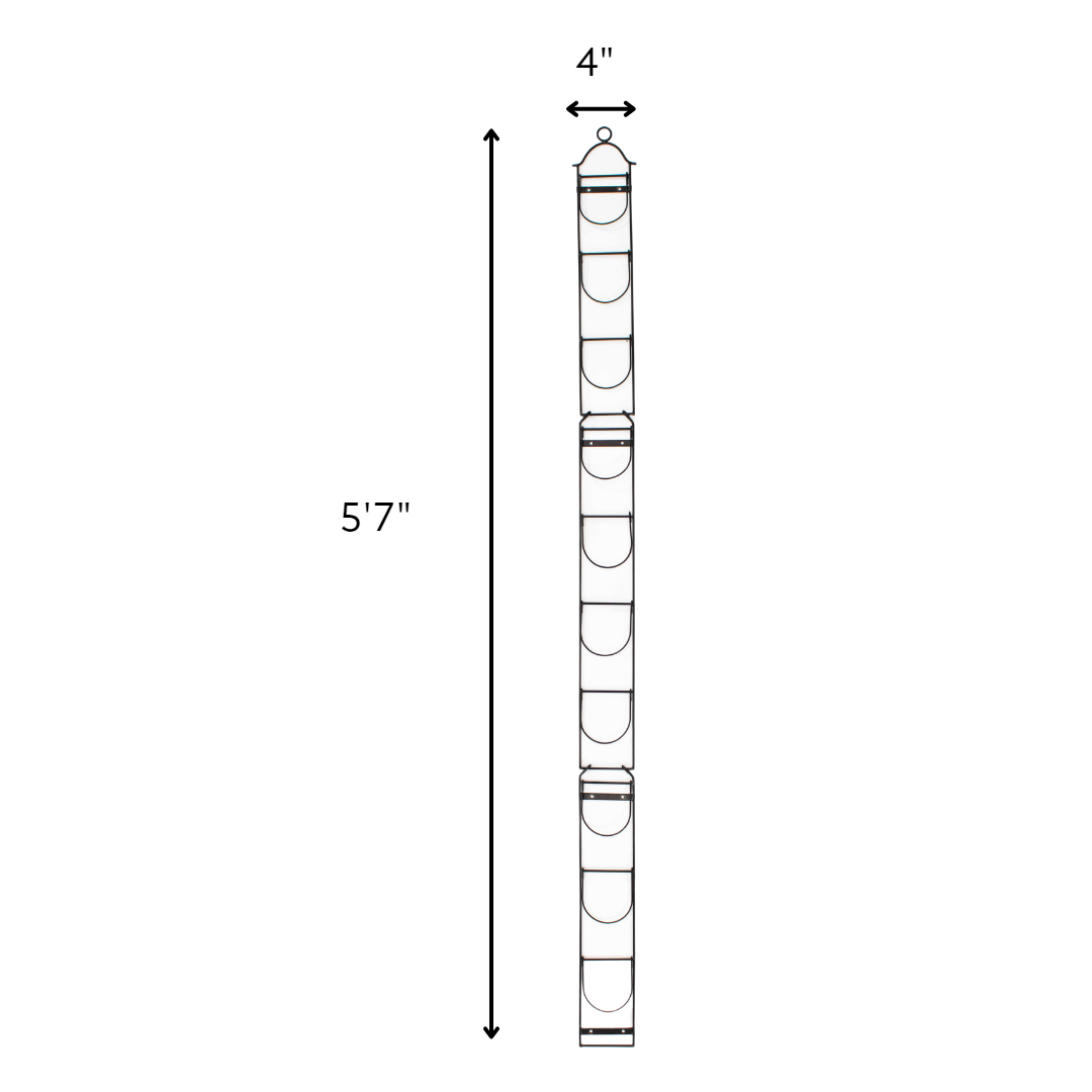 Tall Wall Plant Holder for vertical gardens, holds ten 4&quot; pots.