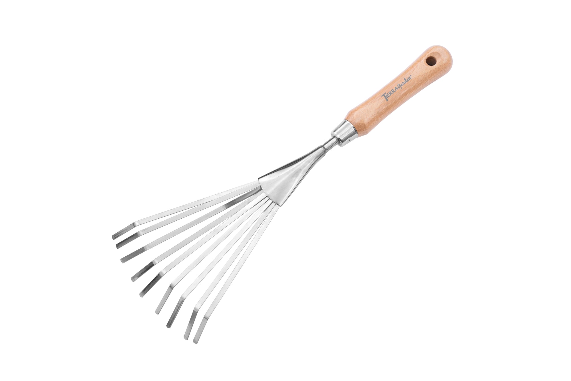 Stainless Steel Hand Rake with Bamboo Handle - Garden Your Way 