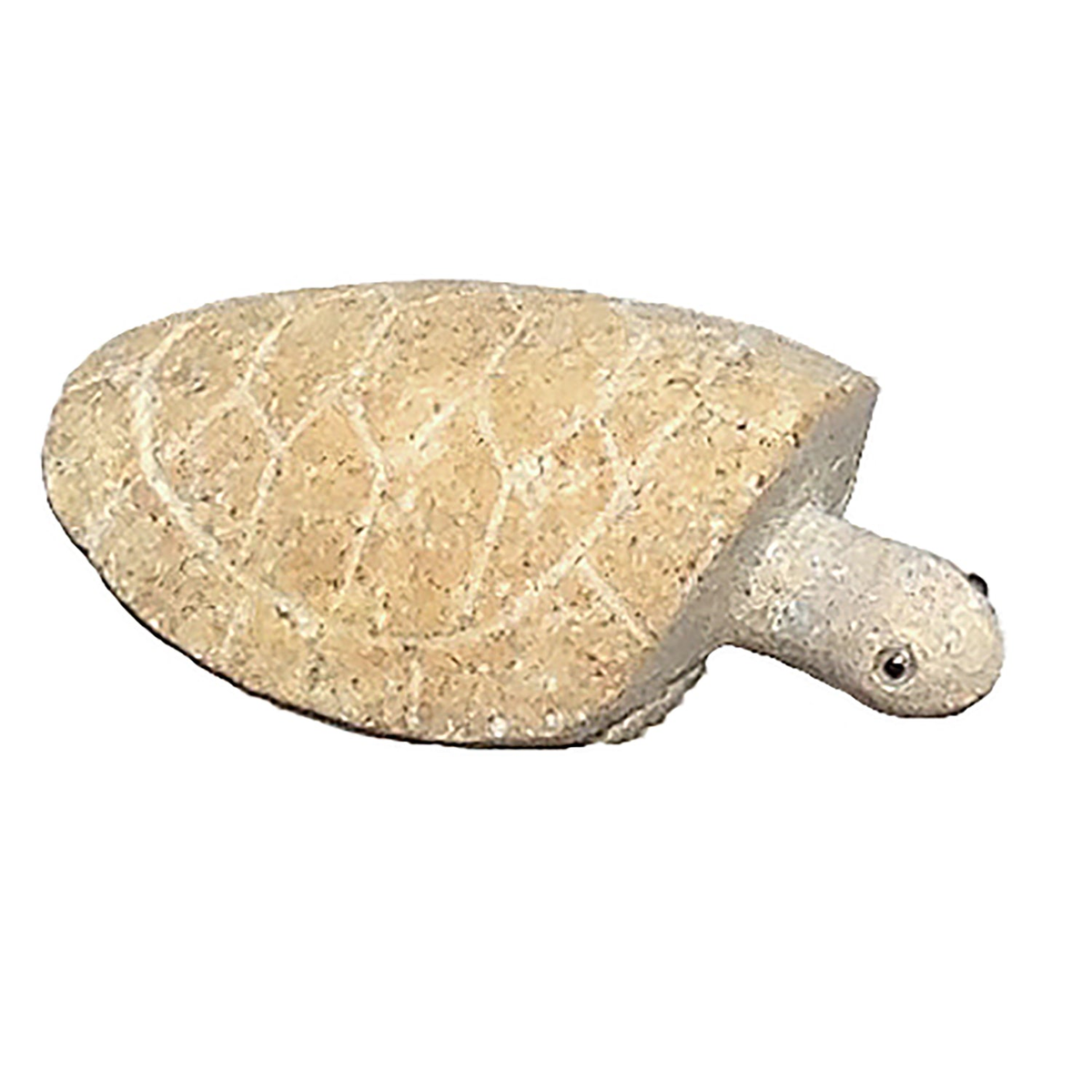 Hand carved natural granite stone turtle sculpture, 6-inch, unique garden or indoor decor.