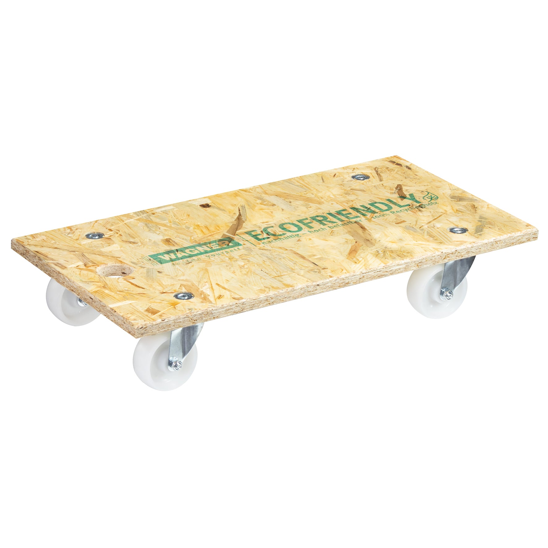 23" x 12" 550 lb capacity wood furniture moving dolly with rubber wheels