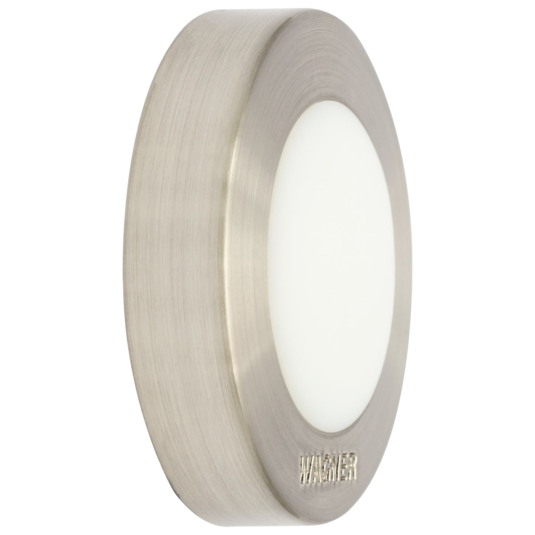 Silver and white wall-mounted door stopper, 1.5" x 1.5" x 0.39", featuring die-cast zinc and rubber protection.