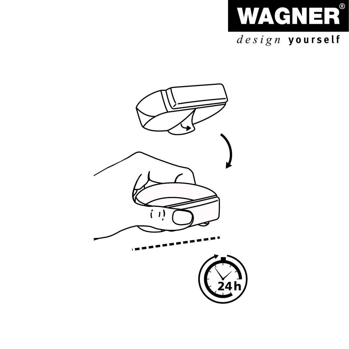 Door stopper installation diagram with Wagner logo.