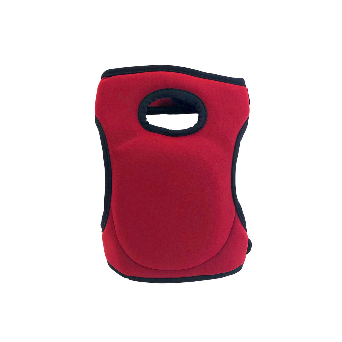 Red multipurpose memory foam knee pads, durable and shock-absorbing with Velcro straps and waterproof cover, perfect for gardening.