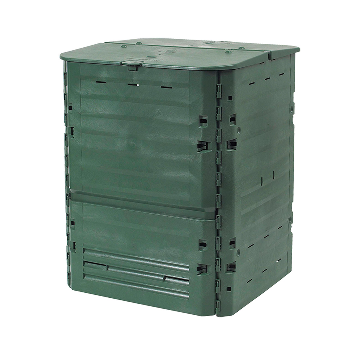 160 gallon Thermo King composter, durable UV-resistant Thermolen, tool-free assembly, green.