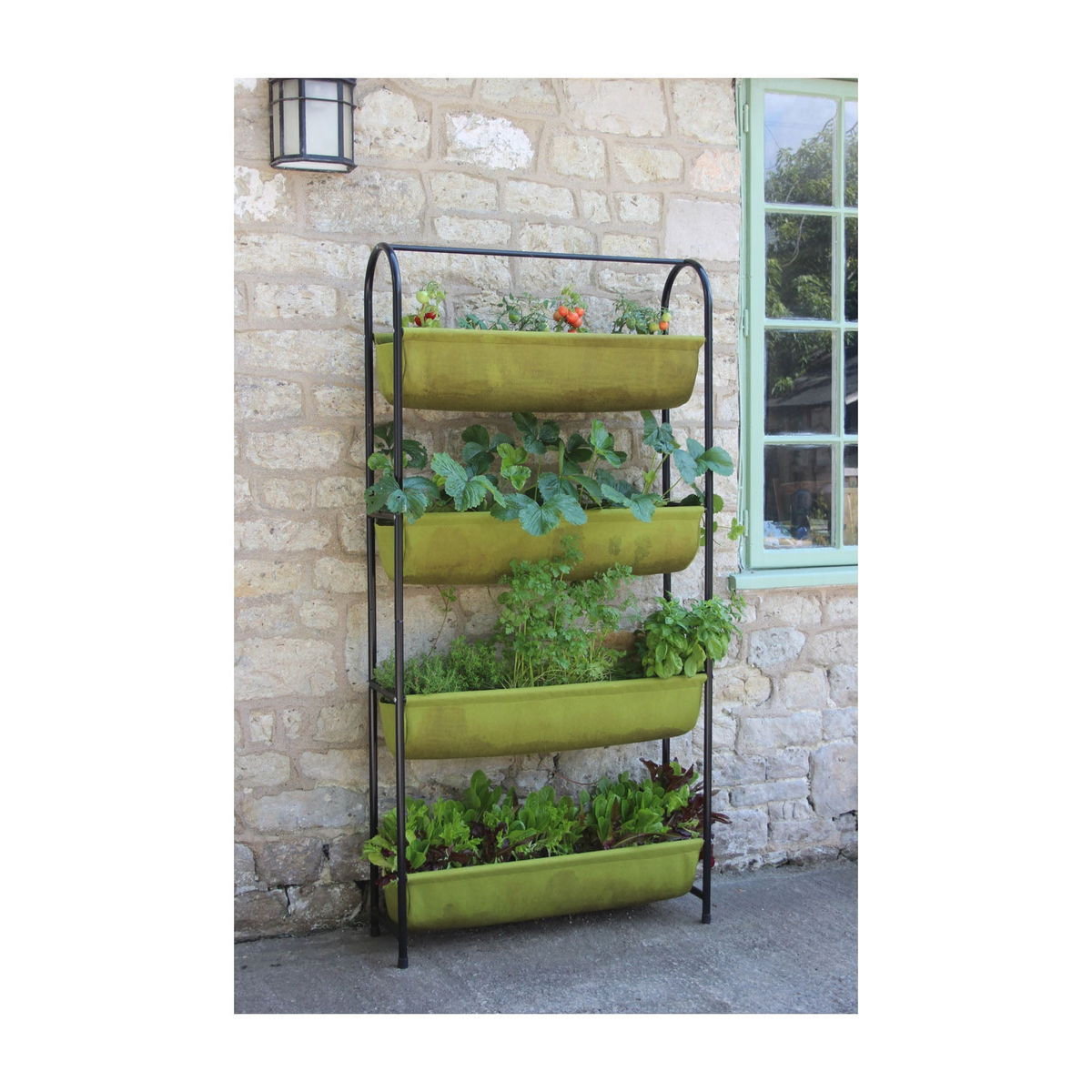 Vigoroot Balcony Garden with air-pruning fabric and sleek curved design for optimal plant growth in small spaces.